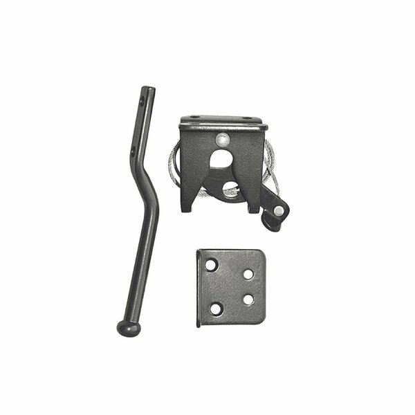 Nuvo Iron BLACK GALVANIZED STEEL SPRING-LOADED LATCH AND CATCH WITH CABLE AND RING LCWSLBLK